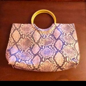 Pink Snakeskin Designed Handbag